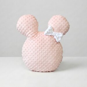 Vankúš Minnie marhuľový - biela mašľa
