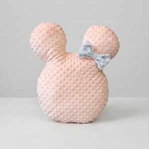 Vankúš Minnie marhuľový - sivá mašľa